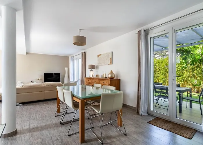 Bright Pearl With Garden Near The Sea